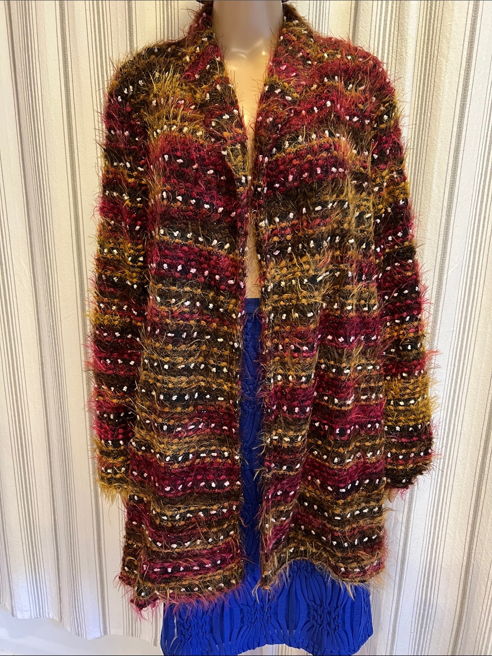 Striped Open-Front Women’s Sweater Cardigan VINTAGE